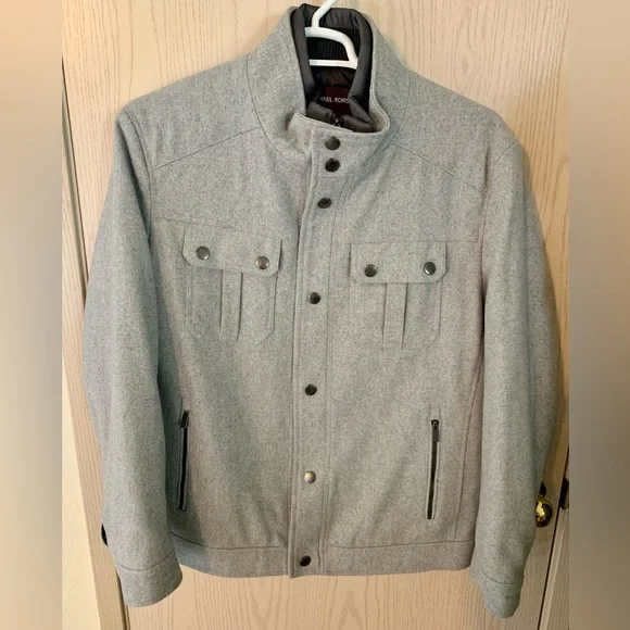 MICHAEL Michael Kors Wool Blend Military Coat Men’s Large - Picture 2 of 14